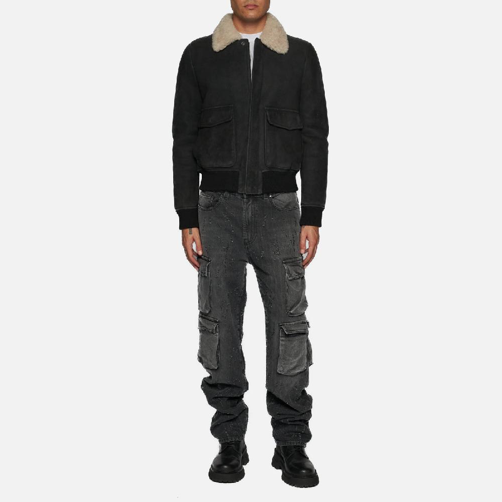 Salvatore Santoro GIACCA IN SHEARLING - BLACK Sconto