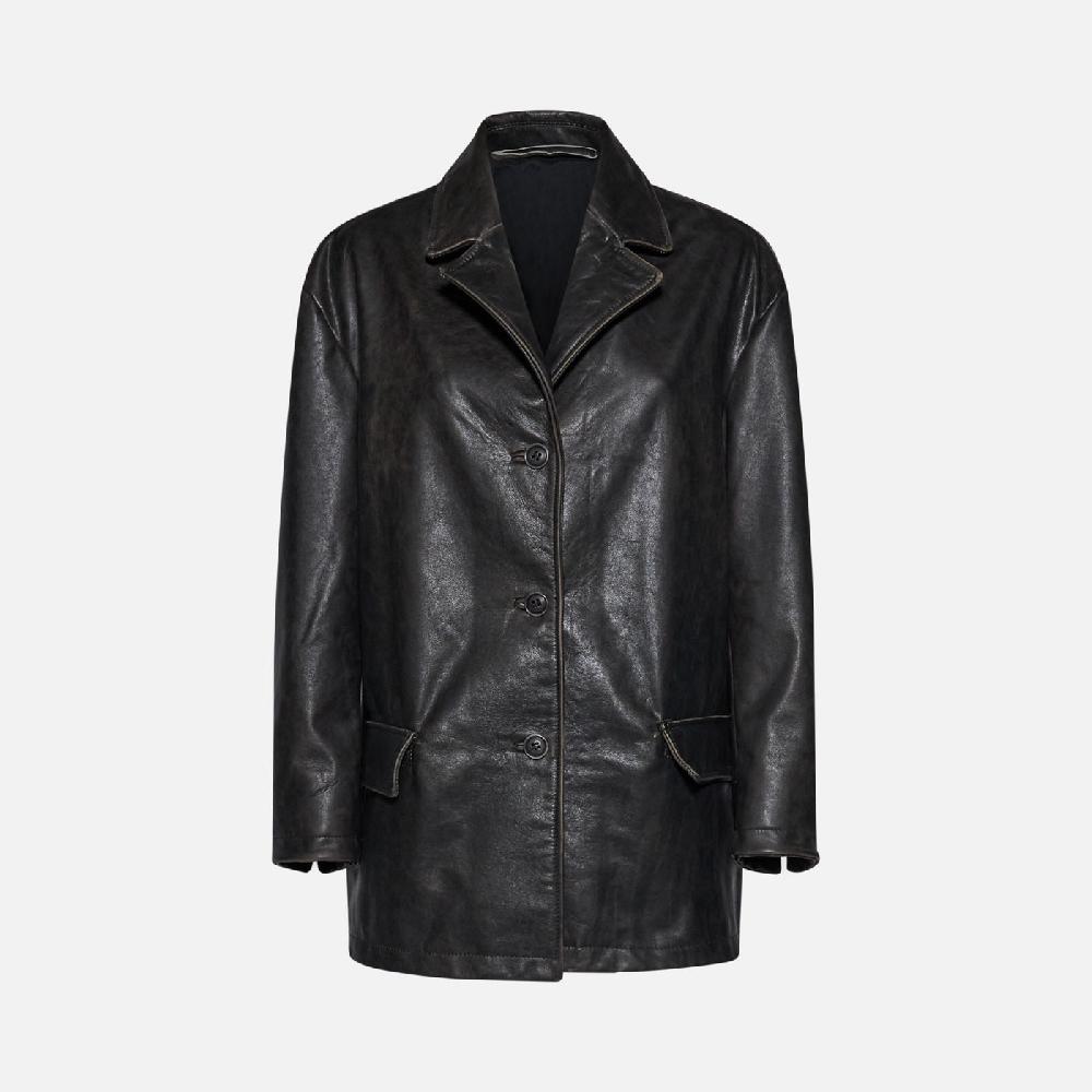 Salvatore Santoro GIACCA IN PELLE - BLACK Vendita Calda