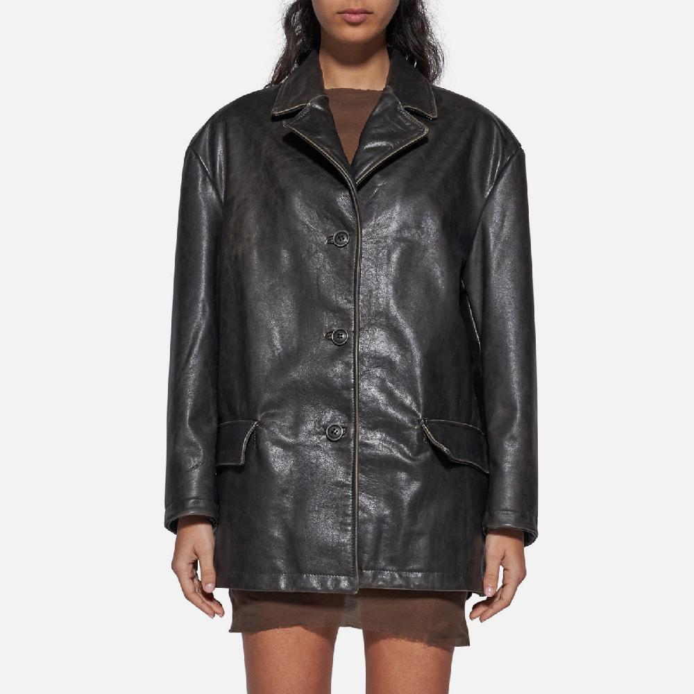 Salvatore Santoro GIACCA IN PELLE - BLACK Vendita Calda