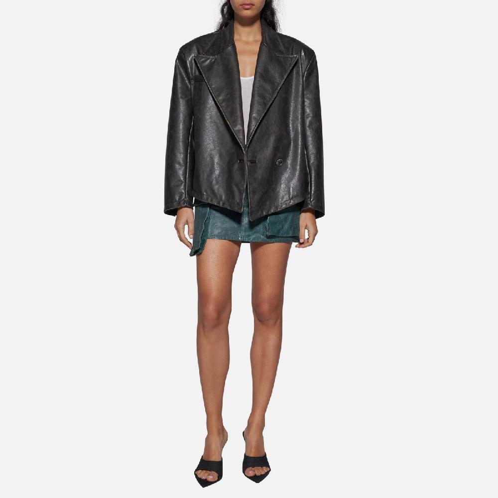 Salvatore Santoro BLAZER IN PELLE - BLACK Nuova