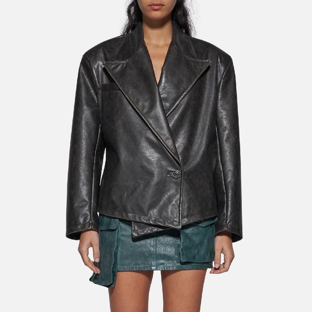 Salvatore Santoro BLAZER IN PELLE - BLACK Nuova