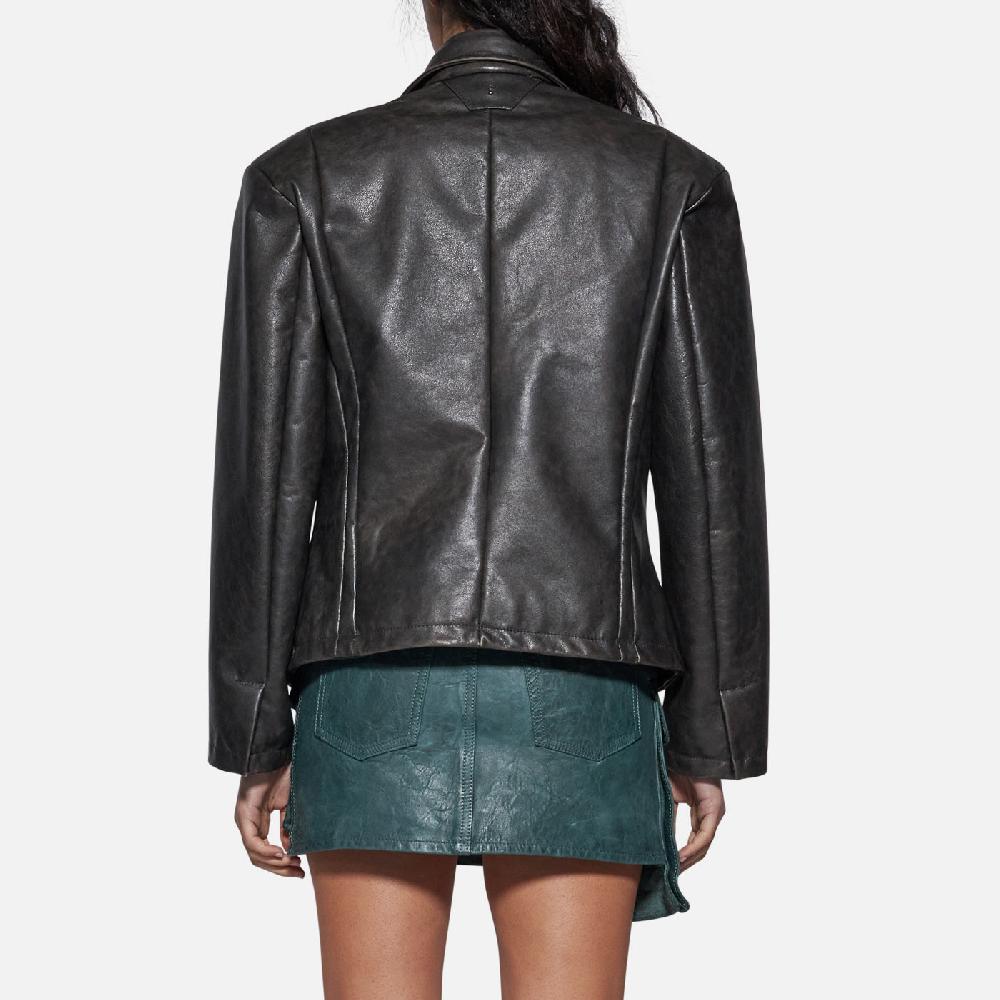 Salvatore Santoro BLAZER IN PELLE - BLACK Nuova