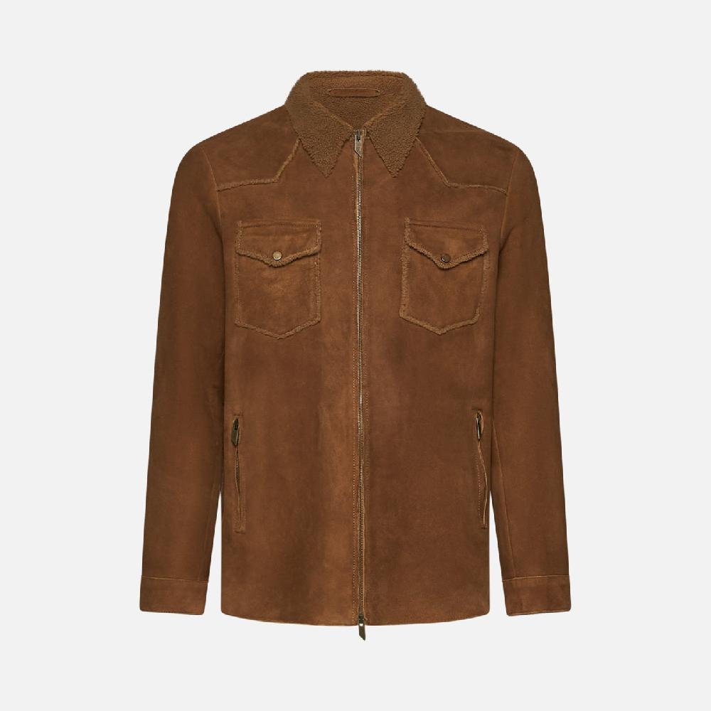 Salvatore Santoro CAMICIA IN SHEARLING - CAMEL Nuovo