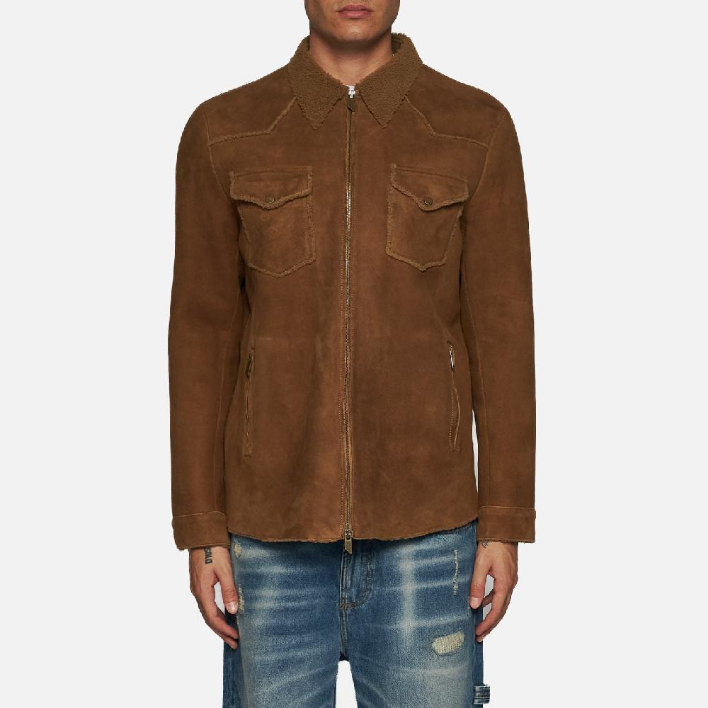 Salvatore Santoro CAMICIA IN SHEARLING - CAMEL Nuovo