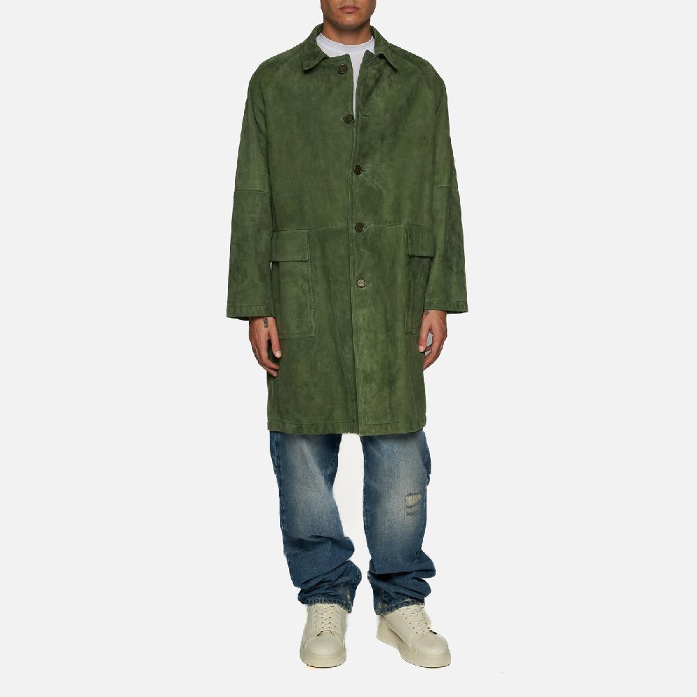 Salvatore Santoro CAPPOTTO IN SUEDE - GRREN Qualità