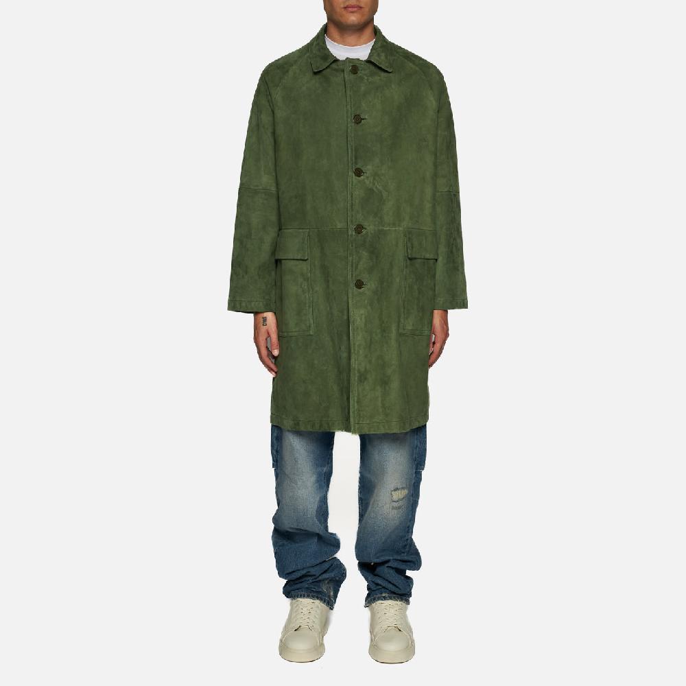 Salvatore Santoro CAPPOTTO IN SUEDE - GRREN Qualità
