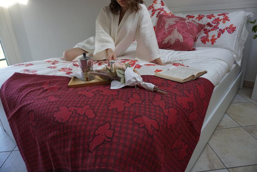 Sans Tabù Blanket Jacquard con Farfalle Latest stili