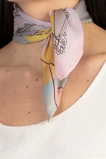 Sans Tabù Foulard pura seta “Specchio Delle Mie Brame” - Rose Spedizione Gratuita