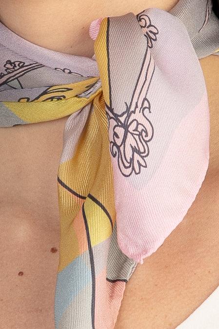 Sans Tabù Foulard pura seta “Specchio Delle Mie Brame” - Rose Spedizione Gratuita