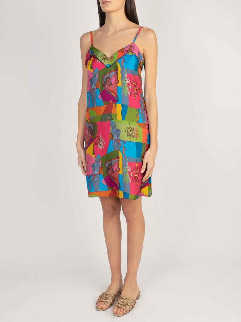 Sans Tabù Slipdress pura seta “Specchio delle mie brame" - Dark Rose Vendita Economica
