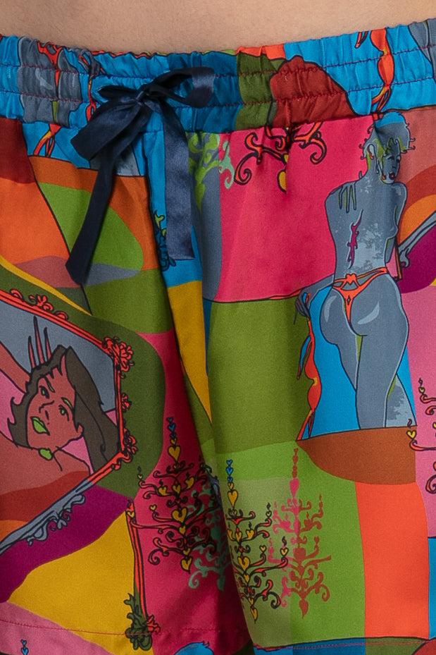 Sans Tabù Pantaloncini corti pura seta “Specchio delle mie brame” - Dark Rose Moda