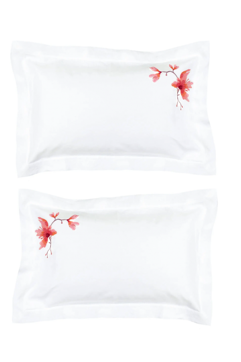 Sans Tabù Set 2 federe rettangolari in lino - White Peach Negozi Online