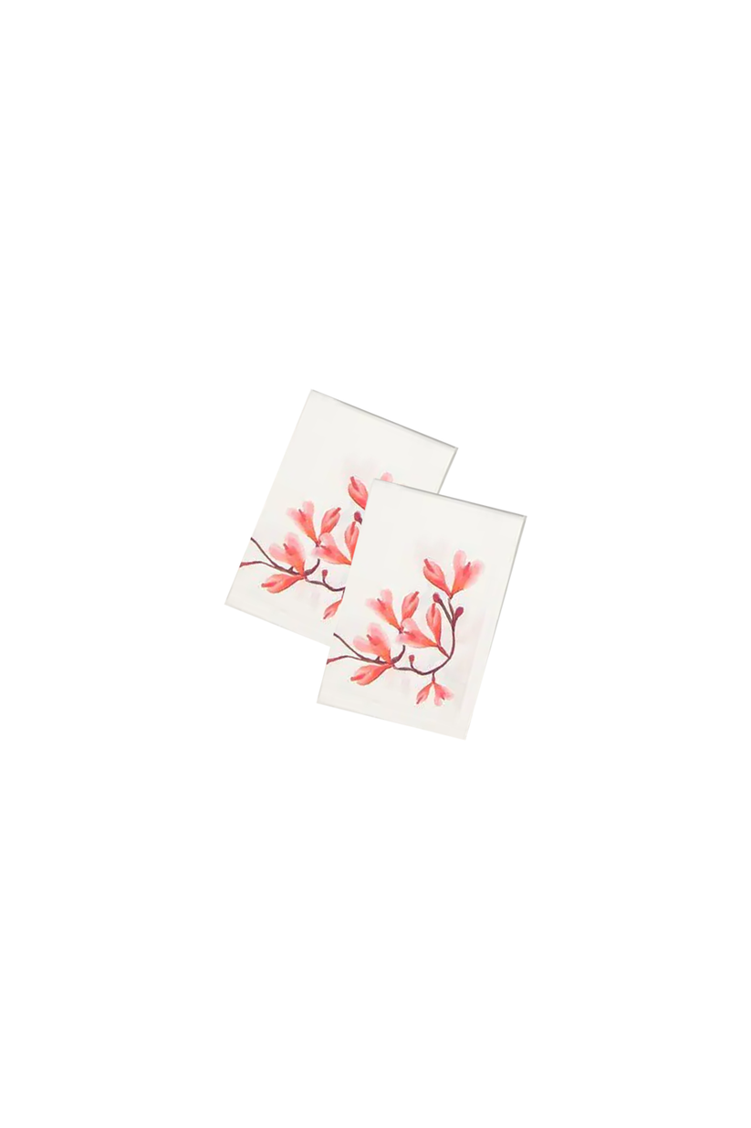 Sans Tabù Runner in lino grezzo ricamato & 2 tovaglioli - Peach Blossom Shopping Online