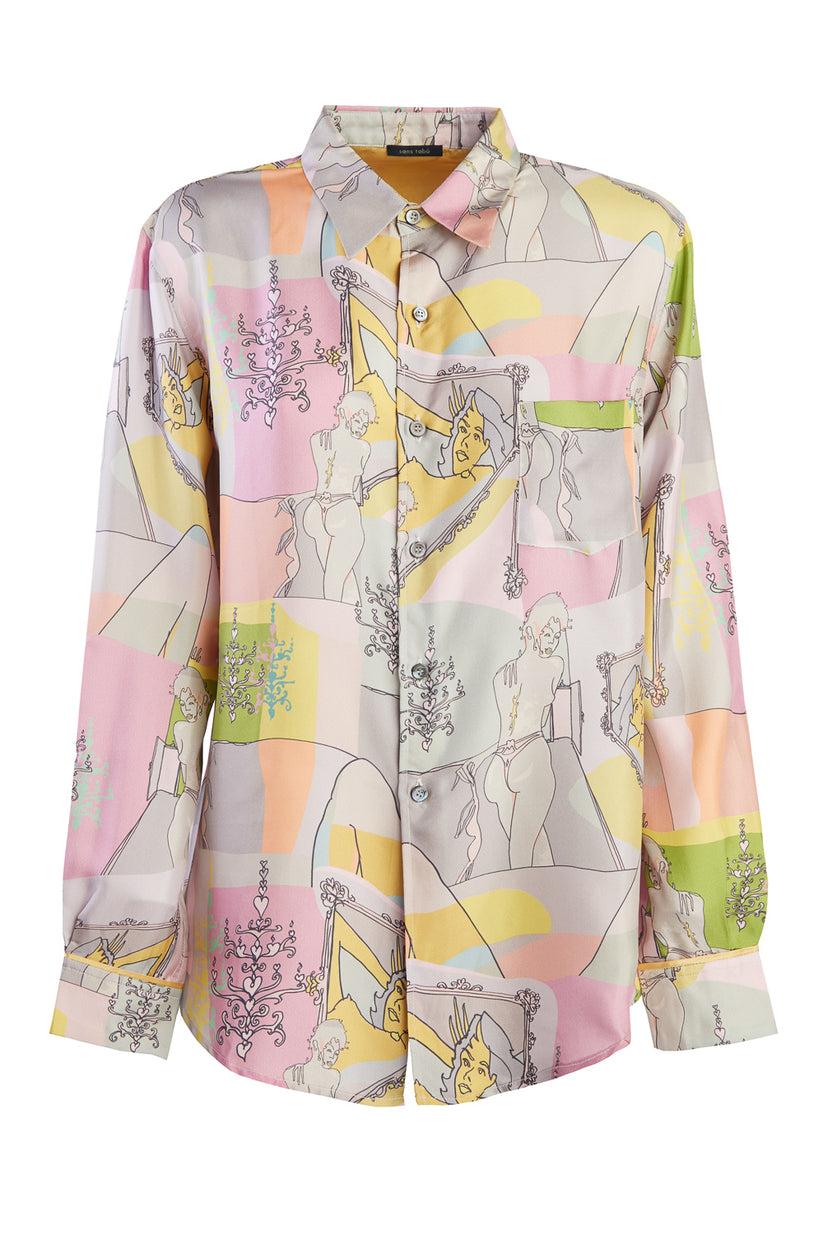 Sans Tabù Camicia in pura seta a maniche lunghe “Specchio Delle Mie Brame”- Rose Outlet