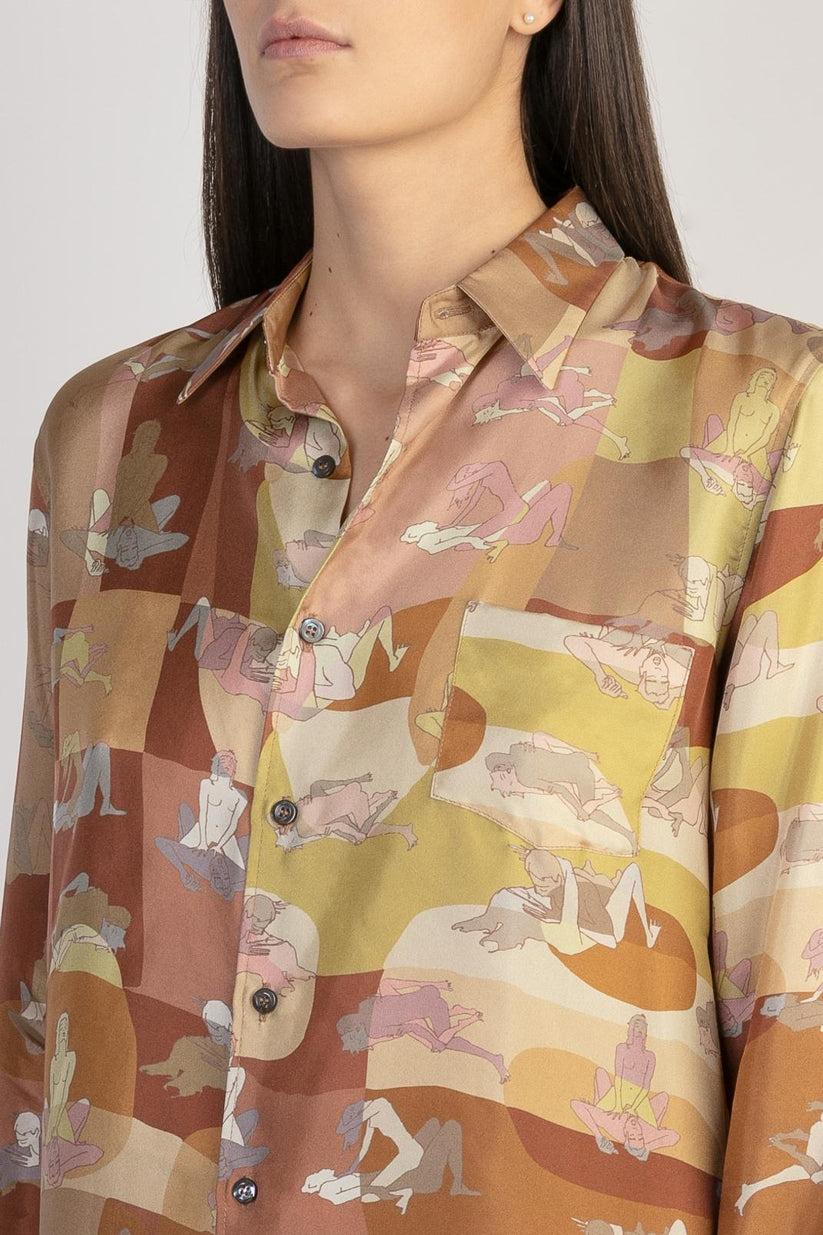 Sans Tabù Camicia in pura seta a maniche lunghe “L’amore” - Twilight Saldi