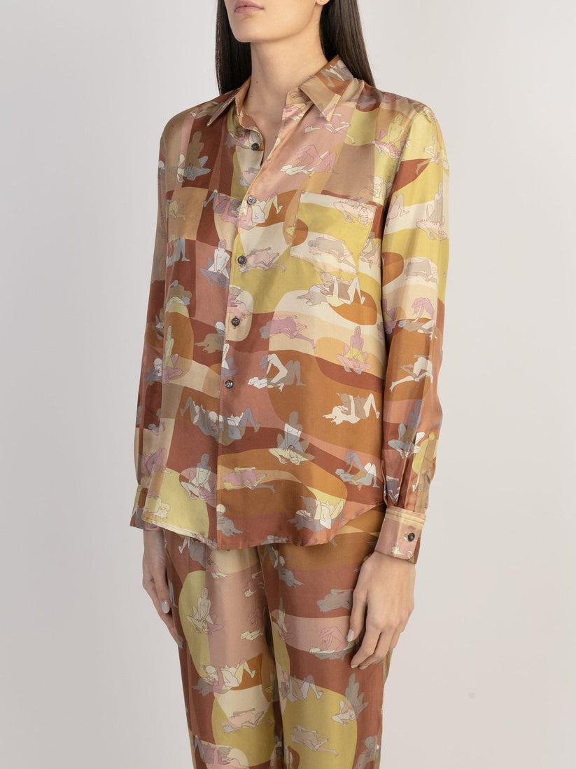 Sans Tabù Camicia in pura seta a maniche lunghe “L’amore” - Twilight Saldi