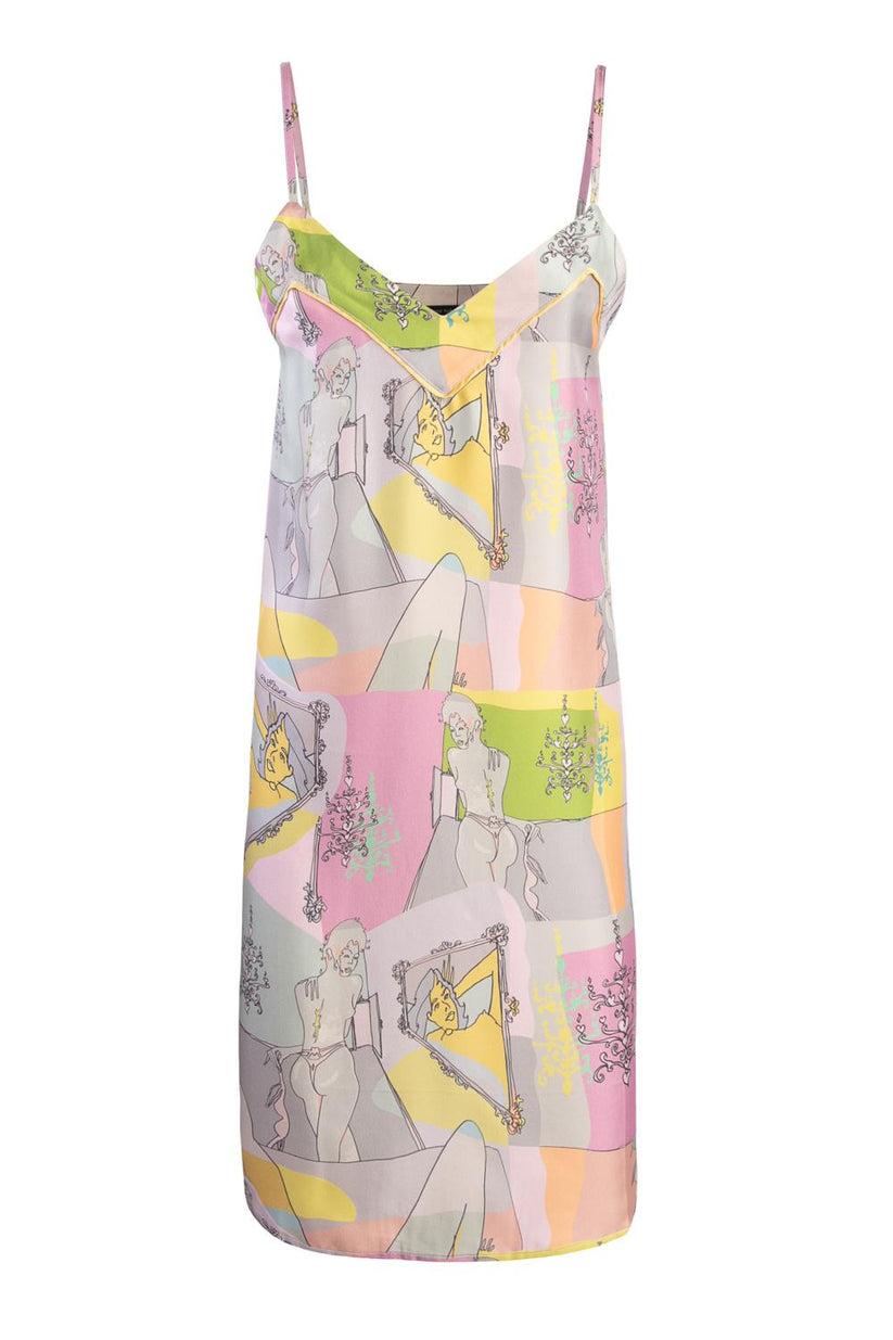Sans Tabù Slipdress pura seta “Specchio Delle Mie Brame” - Rose Prezzo Ridotto