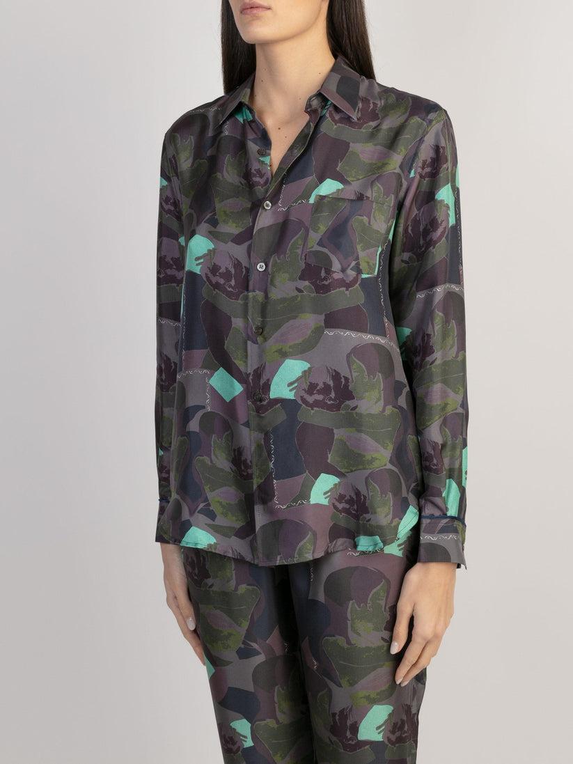 Sans Tabù Camicia in pura seta a maniche lunghe “Pillow Talk” – Dusk Sconto