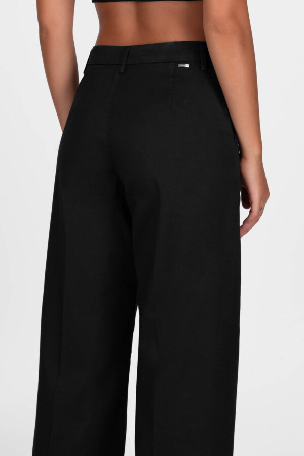 Sartoria Tramarossa PANTALONE AMELIA WIDE LEG IN GABARDINA DI COTONE NERO Offerta