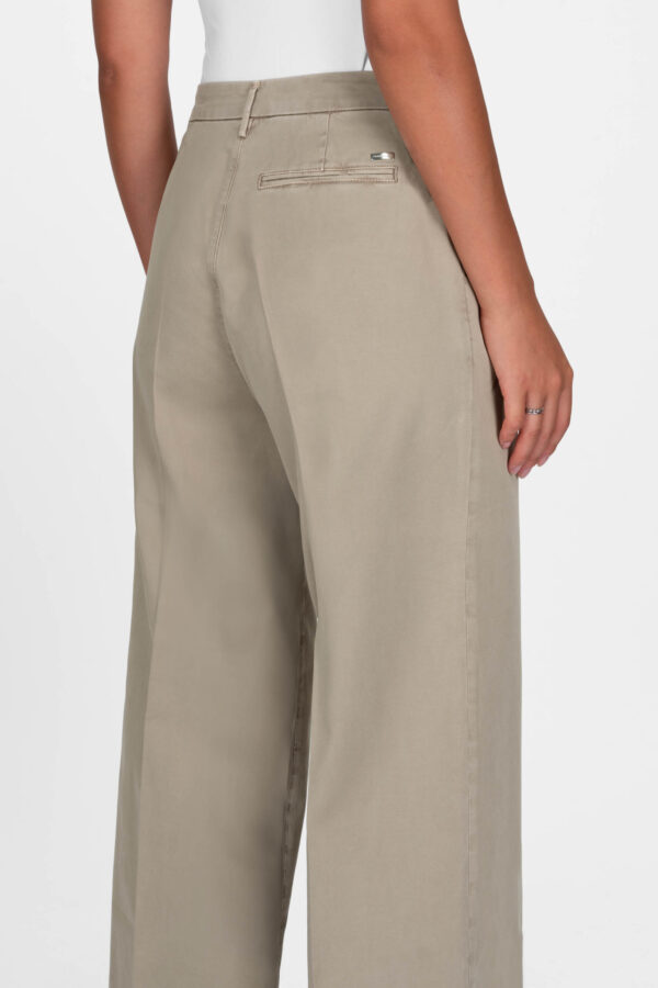 Sartoria Tramarossa PANTALONE AURELIA WIDE LEG GABARDINA DI COTONE SAND In Vendita