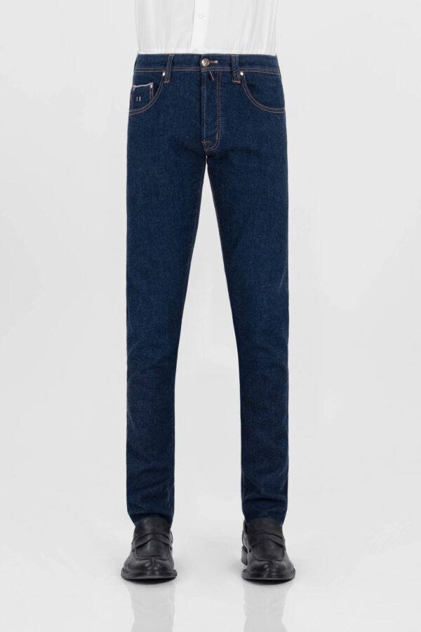 Sartoria Tramarossa JEANS LEONARDO BUTTONS REGULAR BLUE GOLD IN DENIM BLU SCURO Vendite Flash