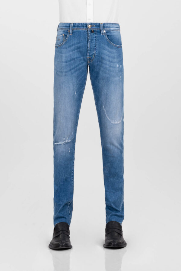Sartoria Tramarossa JEANS LEONARDO BUTTONS REGULAR BLUE GOLD IN DENIM BLU MEDIO Negozio