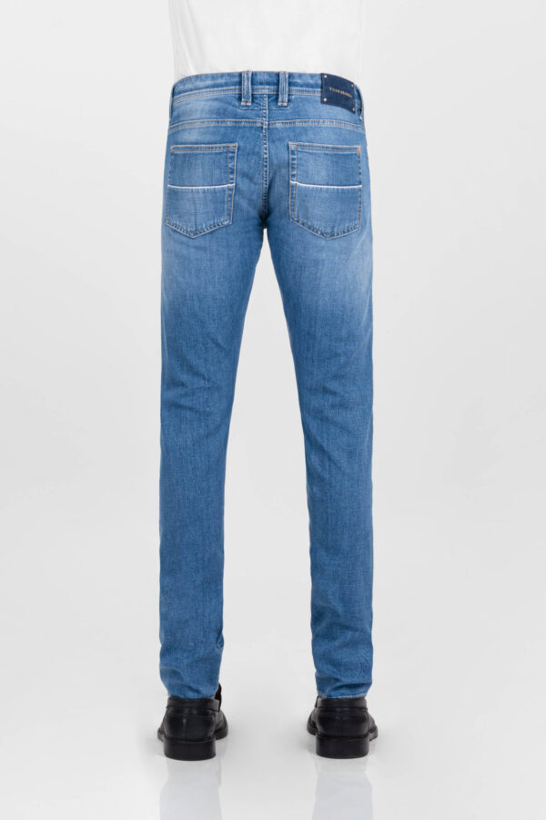 Sartoria Tramarossa JEANS LEONARDO BUTTONS REGULAR BLUE GOLD IN DENIM BLU MEDIO Negozio