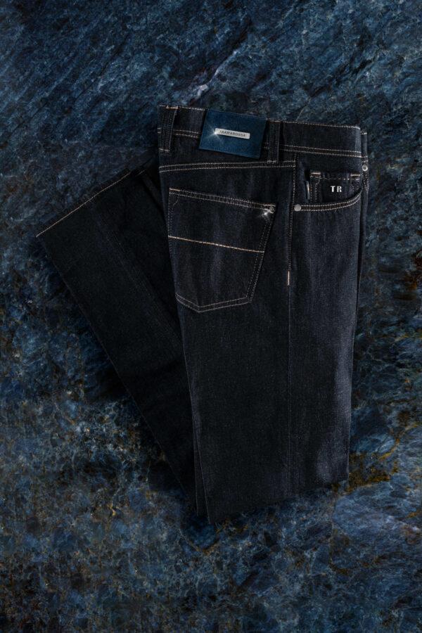 Sartoria Tramarossa JEANS LEONARDO BUTTONS REGULAR IN DENIM ARGENTO 925 BLU SCURO Moda