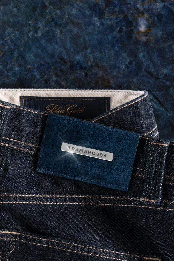 Sartoria Tramarossa JEANS LEONARDO BUTTONS REGULAR IN DENIM ARGENTO 925 BLU SCURO Moda