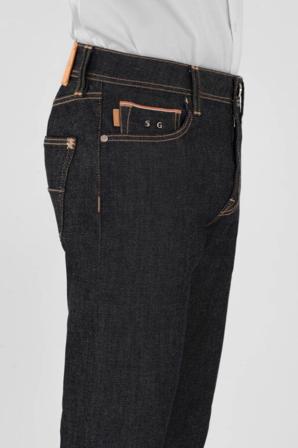 Sartoria Tramarossa JEANS LEONARDO ZIP SS SLIM IN DENIM STRETCH LIZARD MADREPERLA BLU SCURO 2025