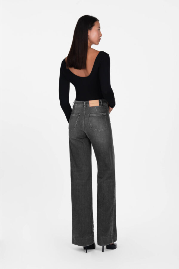 Sartoria Tramarossa JEANS VIRGINIA WIDE LEG IN DENIM NERO Sconto