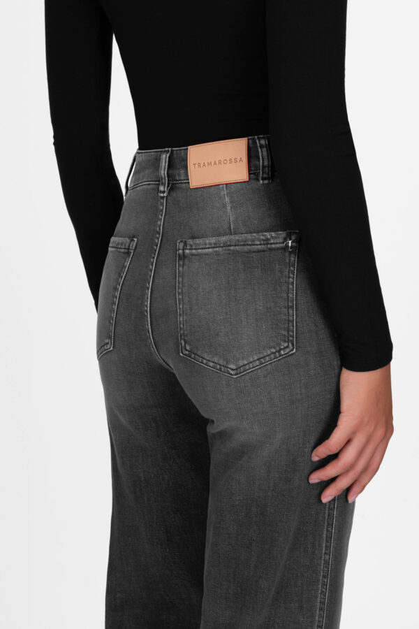 Sartoria Tramarossa JEANS VIRGINIA WIDE LEG IN DENIM NERO Sconto