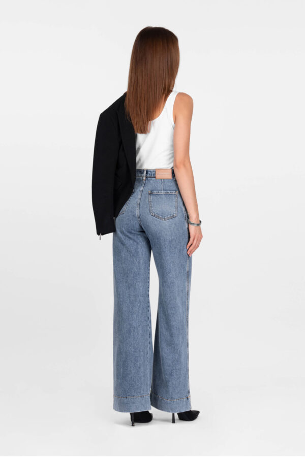 Sartoria Tramarossa JEANS VIRGINIA WIDE LEG IN DENIM BLU CHIARO In Vendita