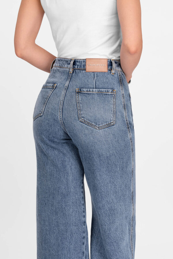 Sartoria Tramarossa JEANS VIRGINIA WIDE LEG IN DENIM BLU CHIARO In Vendita
