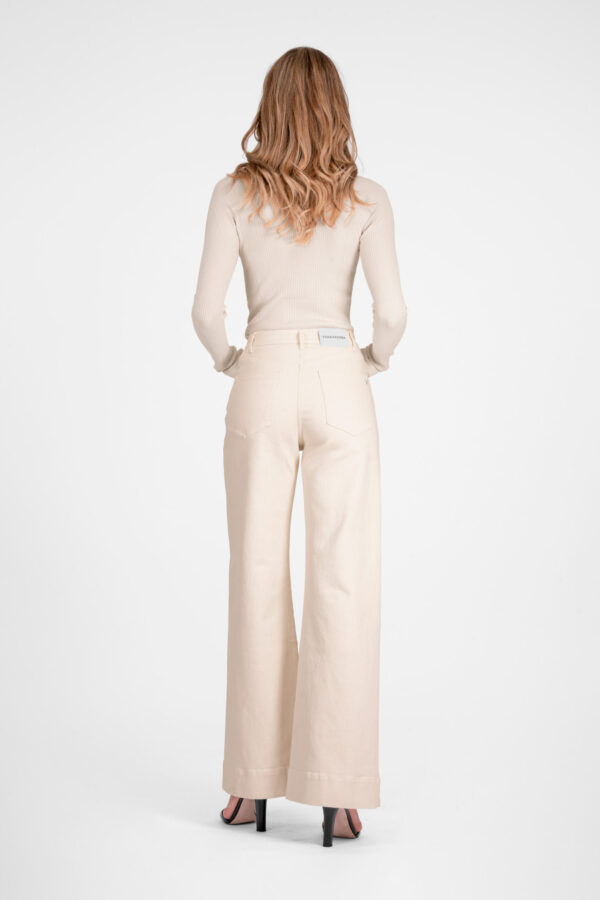 Sartoria Tramarossa PANTALONE VIOLA WIDE LEG IN BULL DI COTONE BEIGE Hotsell