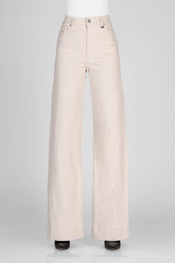 Sartoria Tramarossa PANTALONE VIOLA WIDE LEG IN BULL DI COTONE BEIGE Hotsell