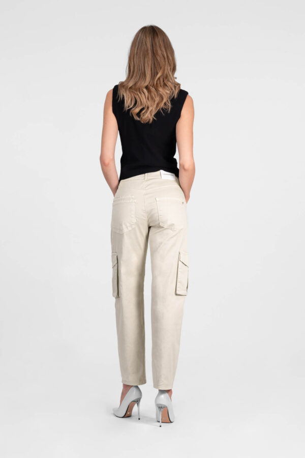 Sartoria Tramarossa PANTALONE LUCIA MUM IN GABARDINA DI COTONE BEIGE Vendita Calda