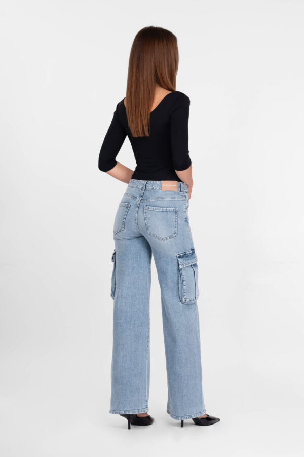 Sartoria Tramarossa JEANS PETRA WIDE LEG IN DENIM BLU CHIARO Vendita Economica