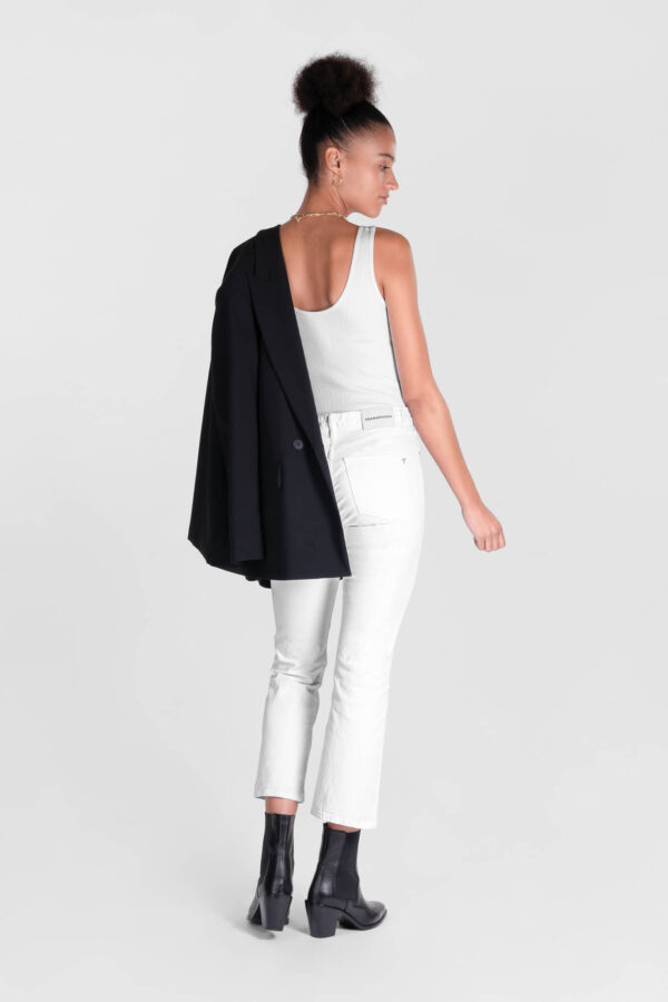 Sartoria Tramarossa PANTALONE MONICA FLARE CUT FLARE IN BULL DI COTONE BIANCO Italy