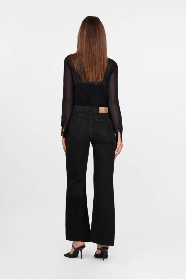 Sartoria Tramarossa JEANS MONICA WIDE WIDE LEG IN DENIM NERO Nuovo