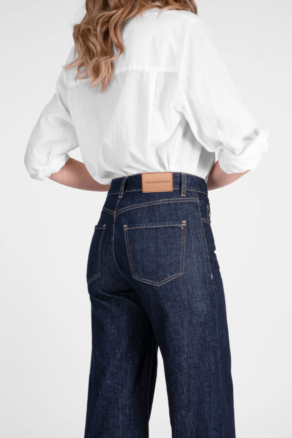 Sartoria Tramarossa JEANS MONICA WIDE WIDE LEG IN DENIM NERO Qualità