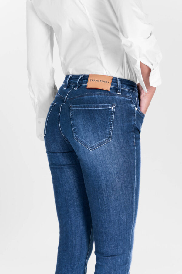 Sartoria Tramarossa JEANS BIANCA SLIM SKINNY IN DENIM STRETCH BLU MEDIO Promozione