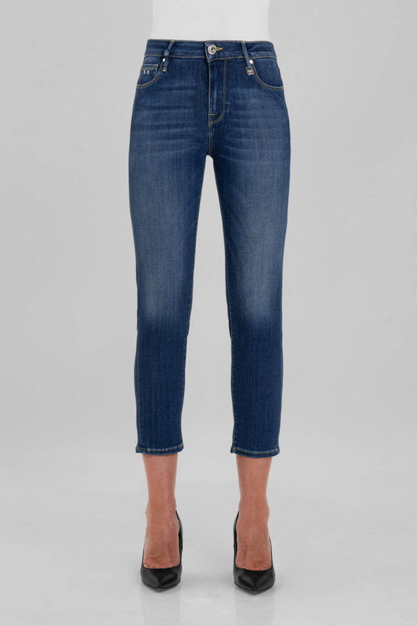 Sartoria Tramarossa JEANS BIANCA CAPRI SKINNY IN DENIM STRETCH BLU MEDIO Pezzi Unici