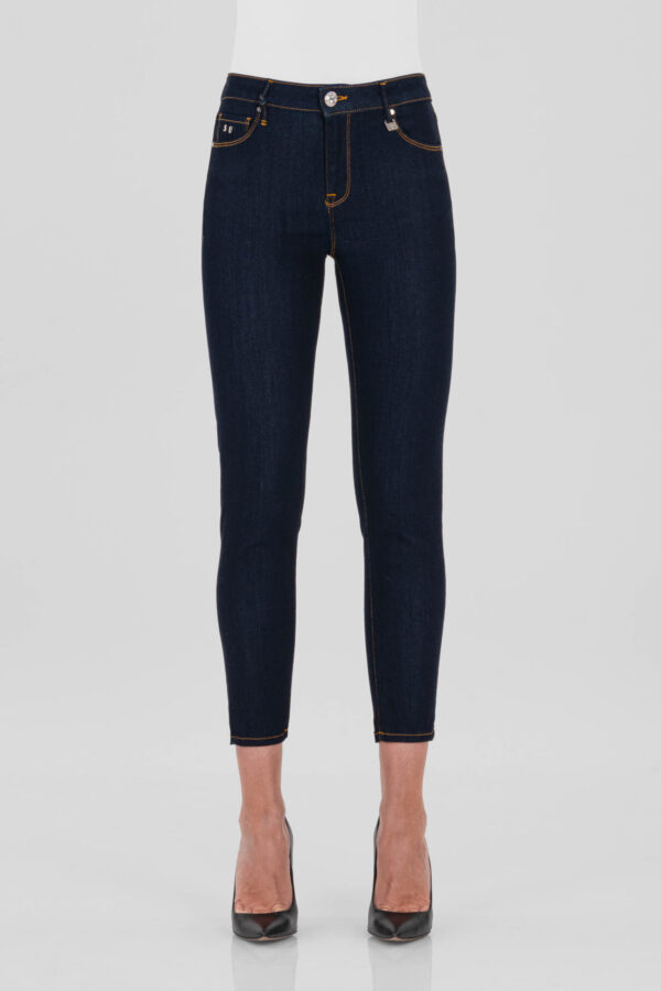 Sartoria Tramarossa JEANS BIANCA CAPRI SKINNY IN DENIM STRETCH BLU SCURO Qualità Garantita