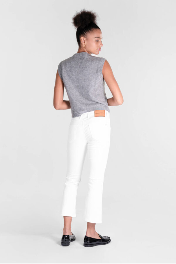 Sartoria Tramarossa JEANS BIANCA FLARE CUT FLARE IN GABARDINA DI COTONE STRETCH BIANCO Consegna Veloce