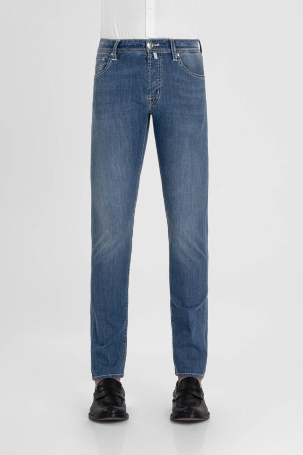 Sartoria Tramarossa JEANS MICHELANGELO ZIP REGULAR IN DENIM SUPER LEGGERO BLU MEDIO Fino Al -60%