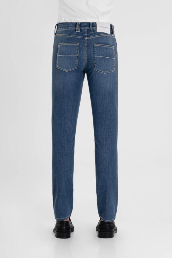 Sartoria Tramarossa JEANS MICHELANGELO ZIP REGULAR IN DENIM SUPER LEGGERO BLU MEDIO Fino Al -60%