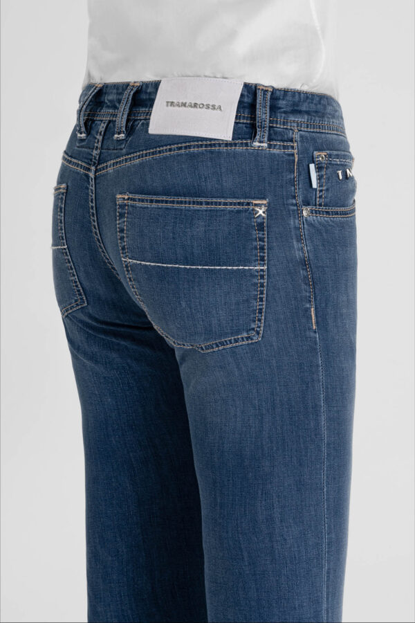 Sartoria Tramarossa JEANS MICHELANGELO ZIP REGULAR IN DENIM SUPER LEGGERO BLU MEDIO Fino Al -60%