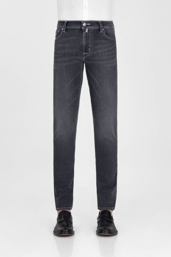 Sartoria Tramarossa JEANS LEONARDO ZIP SS SLIM IN DENIM STRETCH GRIGIO Shopping Online
