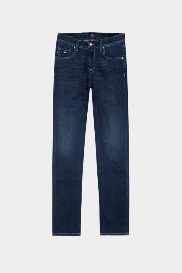 Sartoria Tramarossa JEANS MICHELANGELO ZIP SS SLIM IN DENIM STRETCH BLU SCURO